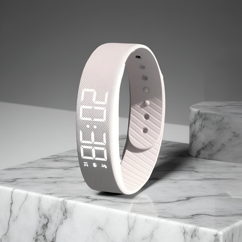 Digitaal LED Sporthorloge met Siliconen Band Waterdicht Licht Dames Heren Unisex Training Fitness Dagelijks Gebruik USB Oplaadbaar | Sansoti