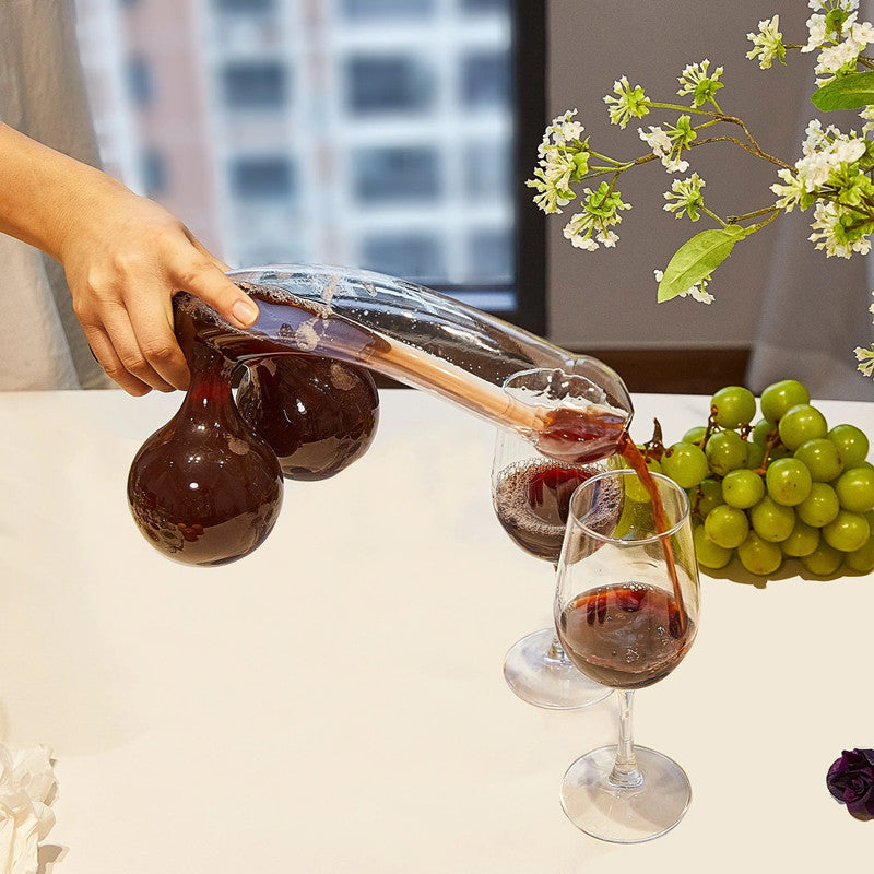 Glazen Karaf 600ml met Speels Design Transparant Bleivrij Glas voor Whisky Wijn | Sansoti