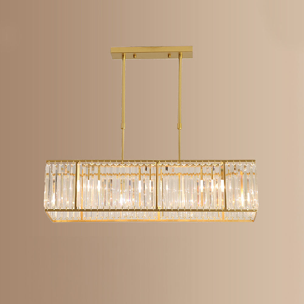Crystal Linear Pendant Light for Kitchen Island, Dining Room Ceiling Chandelier, Scandinavian Design | Sansoti