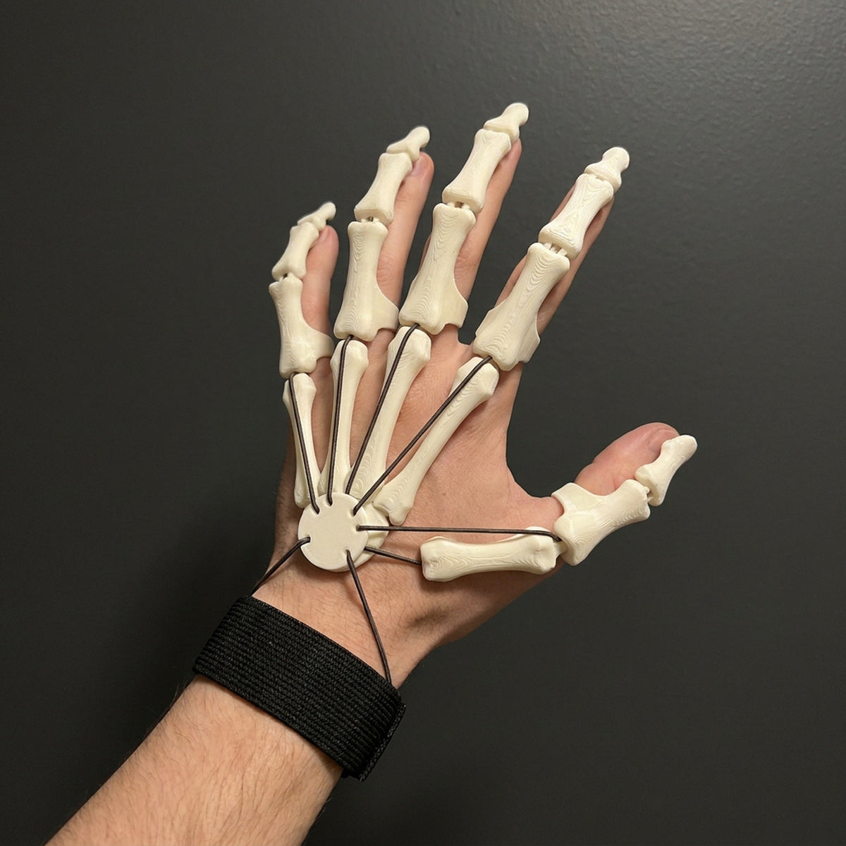 Gearticuleerde Vingerextensies Halloween Skeletklauw Set 2 Stuks Zwart Beige Kostuum Feest Accessoire | Sansoti