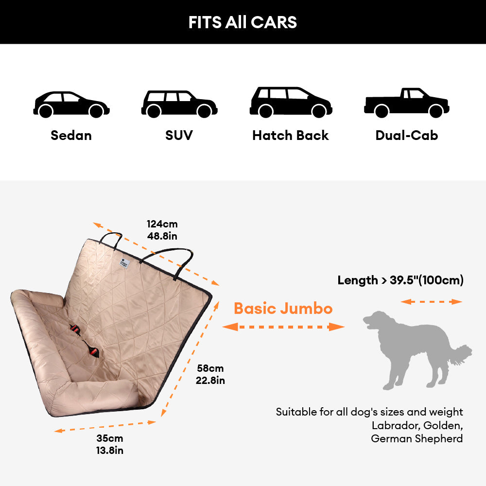 Hondenmand Auto Achterbank Medium/Large met Veiligheidsriemen & Opbergtasje - Comfortabel Veilig Reizen Hond | Sansoti