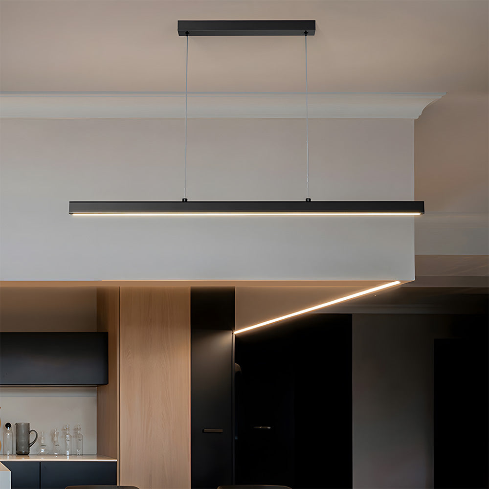 Verumo Hanglamp LED Metaal Zwart Keukeneiland Eettafel Moderne Verlichting Lineaire Hanglamp | Sansoti