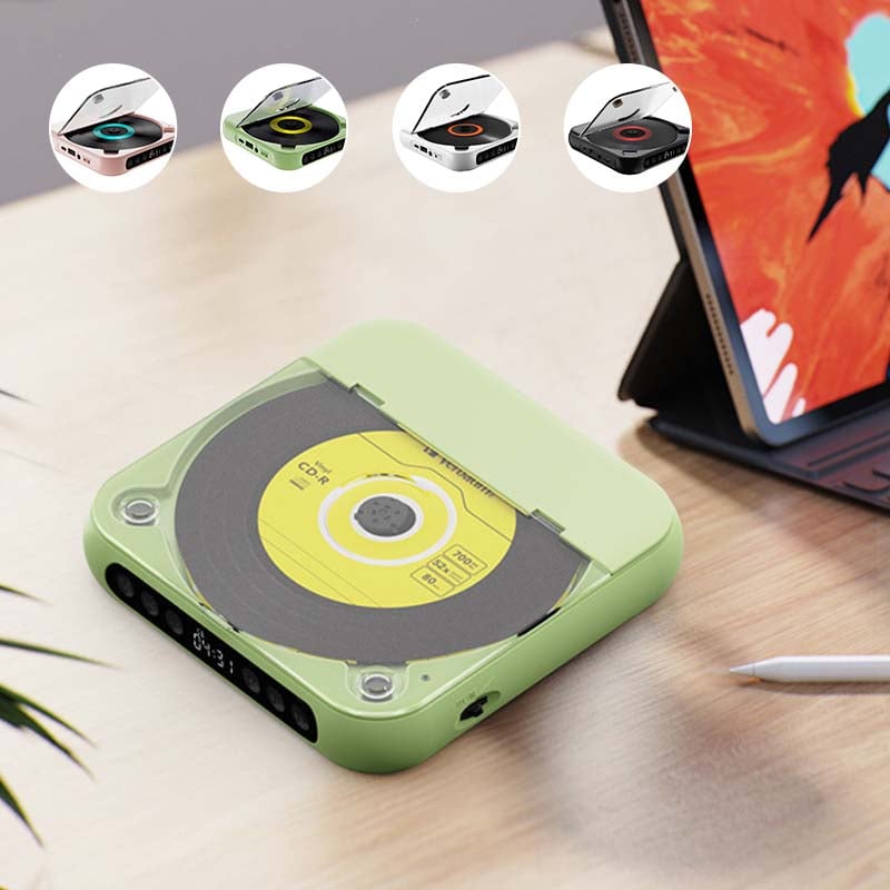 Lecteur CD Portable Avec Bluetooth 5.3 Batterie Rechargeable 2000mAh Type C USB MP3 CD-R CD-RW Support Design Compact Avec Connexion 3,5mm | Restfield