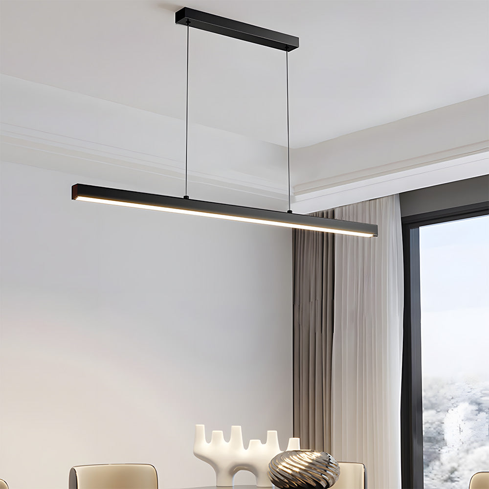 Verumo Hanglamp LED Metaal Zwart Keukeneiland Eettafel Moderne Verlichting Lineaire Hanglamp | Sansoti