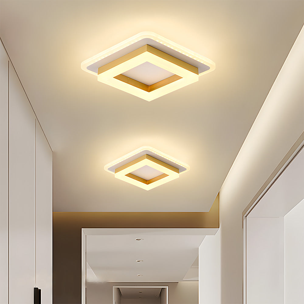 Quadratische LED Deckenleuchte 1920 Lumen Schwarz Weiß Schlafzimmer Flur Wohnzimmer Moderne Deckenlampe Geometrisches Design Innenbeleuchtung | Restfield