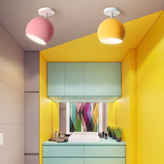 IJzeren Plafondlamp met Houtaccenten – Kleurrijk Design voor Gang en Woonkamer | Sansoti