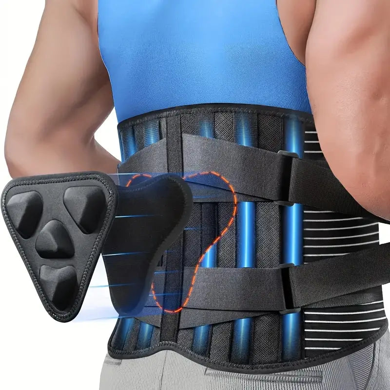Lumbale Rückenstützbandage mit 3D-Massage, anatomisch, verstellbar und komfortabel für Sport, Fitness und den täglichen Gebrauch | Sansoti