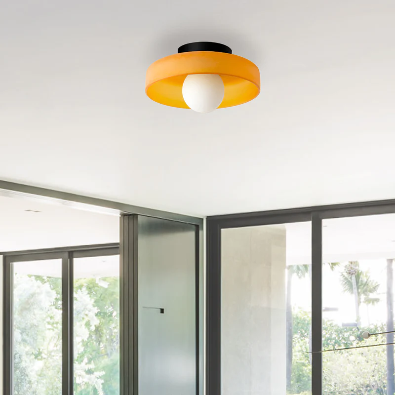 Mulon Decken- und Wandleuchte Glas G9 Bernstein Wohnzimmer Schlafzimmer Design Beleuchtung Modern Rund | Restfield