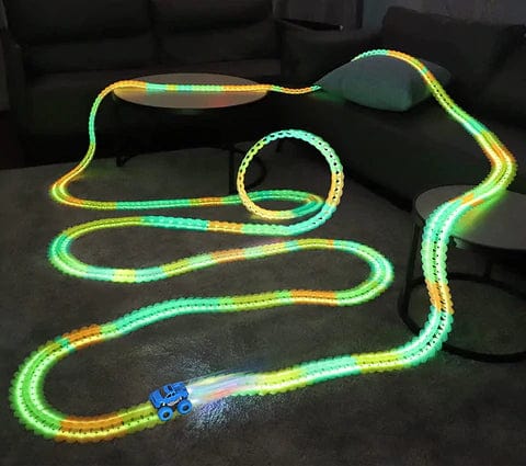 Circuit de course magnétique pour enfants avec fonction phosphorescente, 46 à 184 pièces, éducatif et créatif | Sansoti
