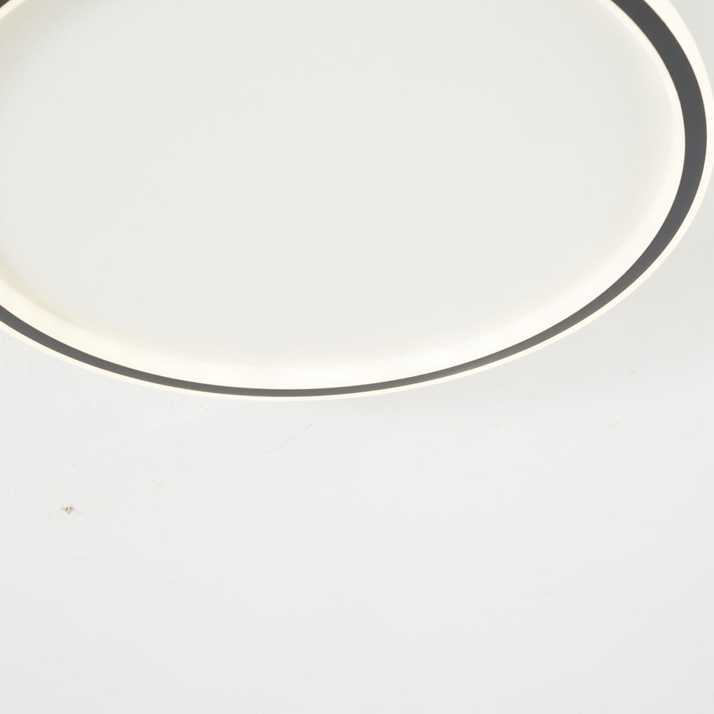 Moderne runde LED-Deckenleuchte aus weißem oder schwarzem Metall und Acryl, dimmbare Deckenbeleuchtung für Schlafzimmer und Wohnzimmer | Sansoti