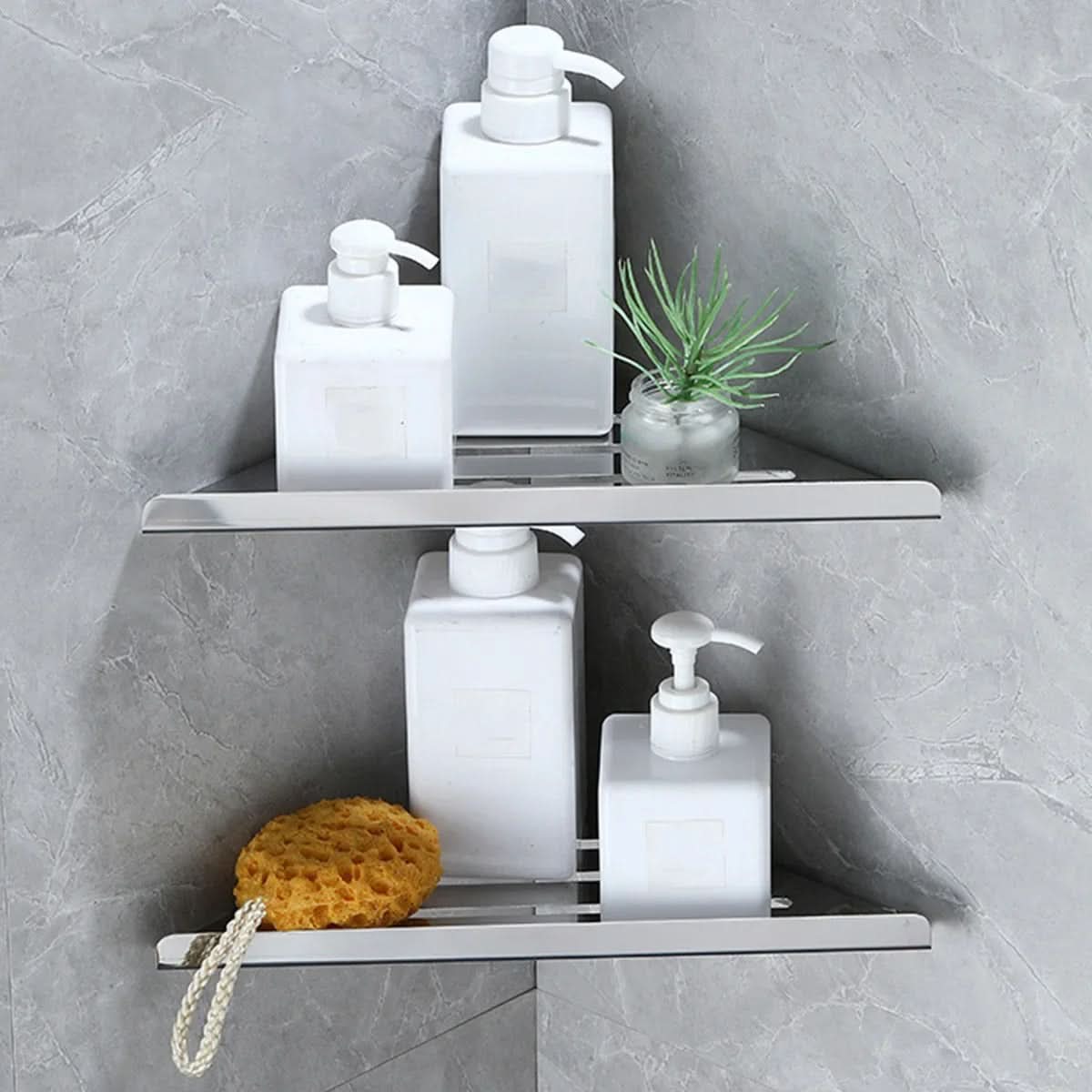 Eckablage Badezimmer Dusche Edelstahl Wandmontage Wasserablauf Hängeregal Aufbewahrungssystem Duschregal Duscheckablage | Sansoti