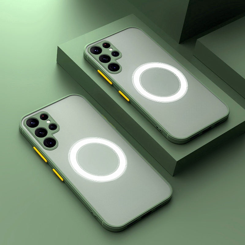 Magnetische Schokbestendige Smartphone Hoes - Transparant Beschermend Hoesje met Metalen Frame - Voor Samsung Galaxy Serie | Sansoti