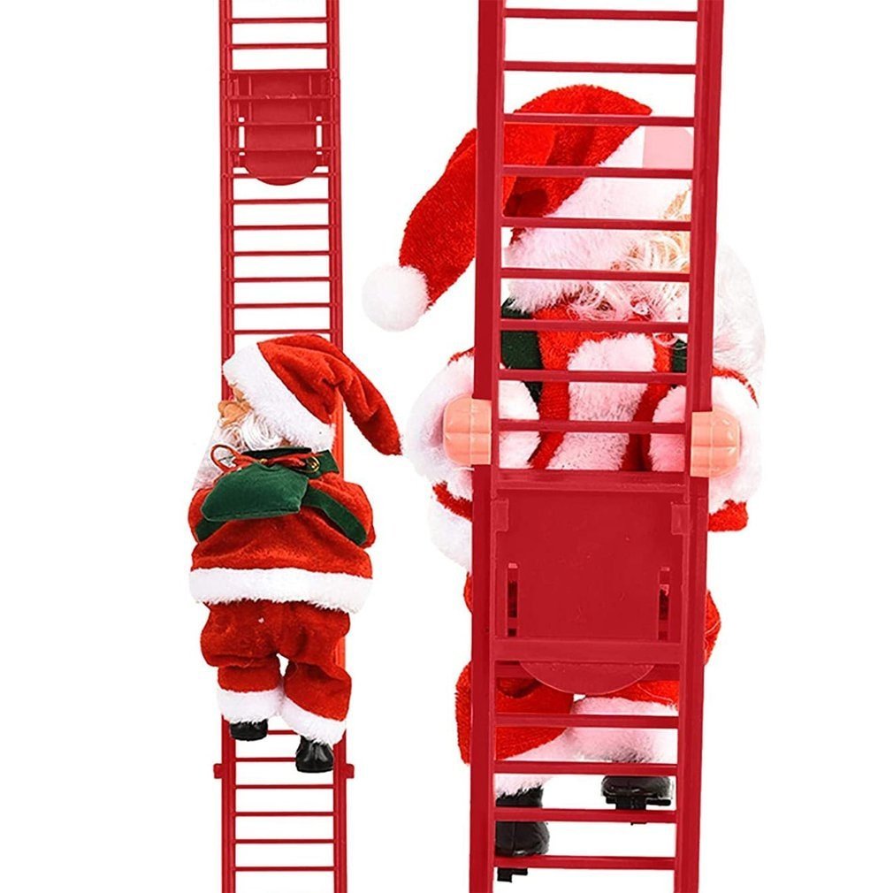 Muzikale Klimkerstman Decoratie met Ladder Beweging Geluid en Licht voor Sfeervolle Feestdagen Kerst | Sansoti