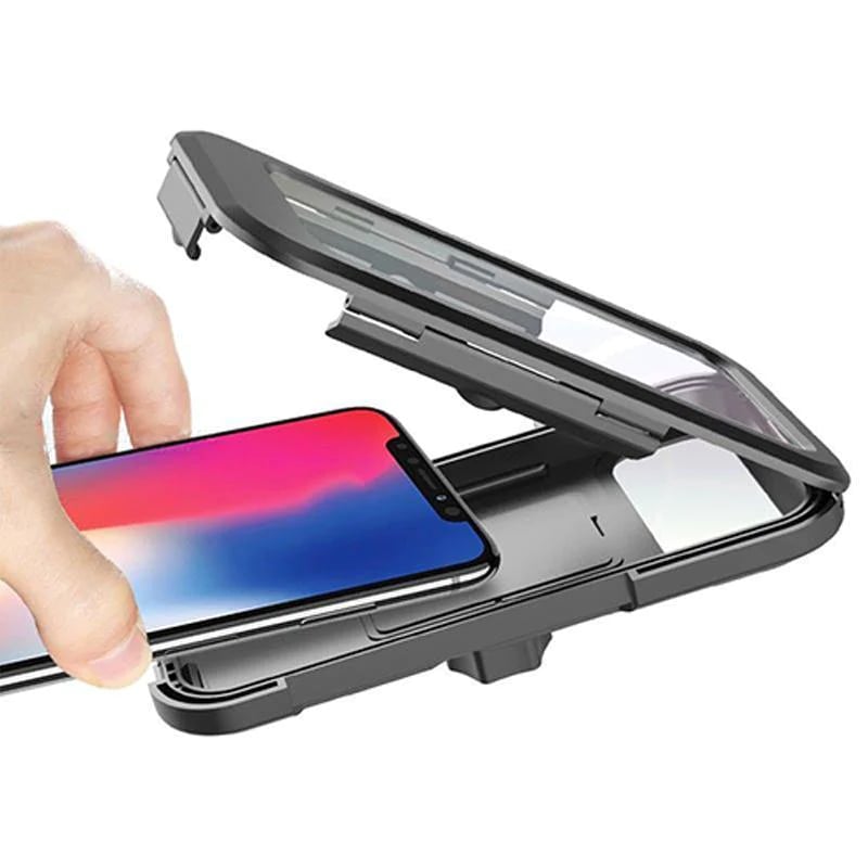 Waterdichte Telefoonhouder voor Fiets met 15W Draadloze Powerbank Zwart | Sansoti