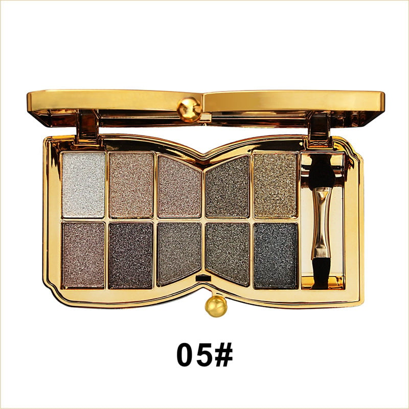 10-Kleurige Glitteroogschaduw Palet – Hoogglans Shimmer Poeder Make-up voor Glamoureuze Oogmake-up – Intense Pigmentatie | Sansoti