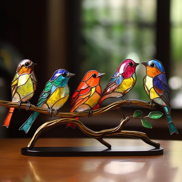 Sculpture d’oiseaux en métal, ornement décoratif pour le salon, décoration intérieure, étagère murale, table décorative, design élégant | Sansoti