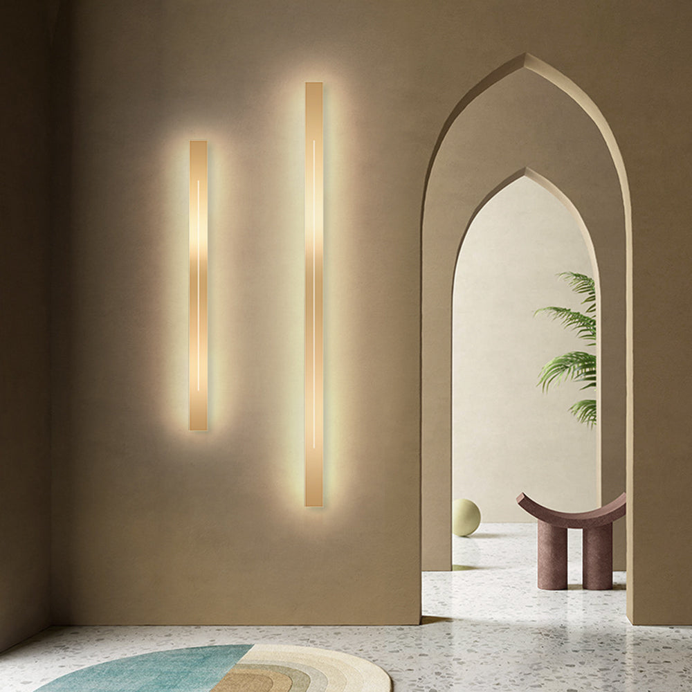 Moderne LED-Wandleuchte, minimalistisches Design, Schlafzimmer, Wohnzimmer, Schwarz-Gold, dimmbar, stimmungsvolle Innenbeleuchtung | Sansoti