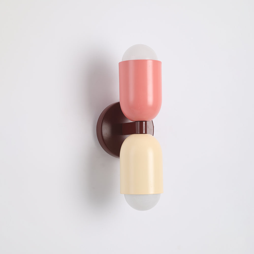 Moderne Metall-Wandleuchte LED Duo mit farbenfrohem pulverbeschichtetem Design für Schlafzimmer und stimmungsvolles Wohnzimmer | Sansoti