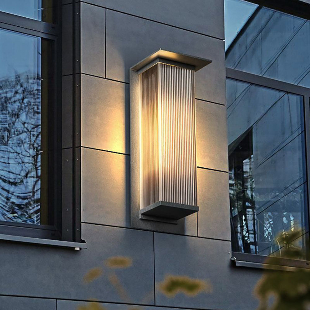 Rectangular Outdoor Wall Lamp Metal LED IP68 Waterproof Modern Design Garden Terrace Veranda Facade Black | Sansoti