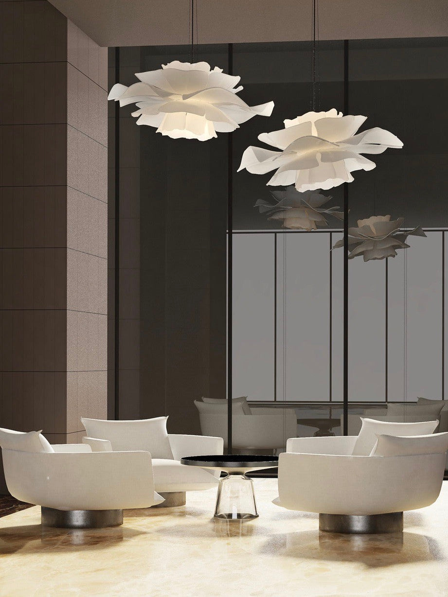 Handgemaakte Acryl Hanglamp Lotus Bloem Wit Scandinavisch Design | Sansoti