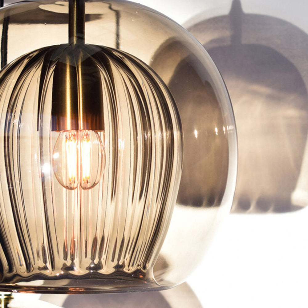 Hängelampe Glas Rund Transparent Amber G4 LED Modern 1-flammig | Restfield