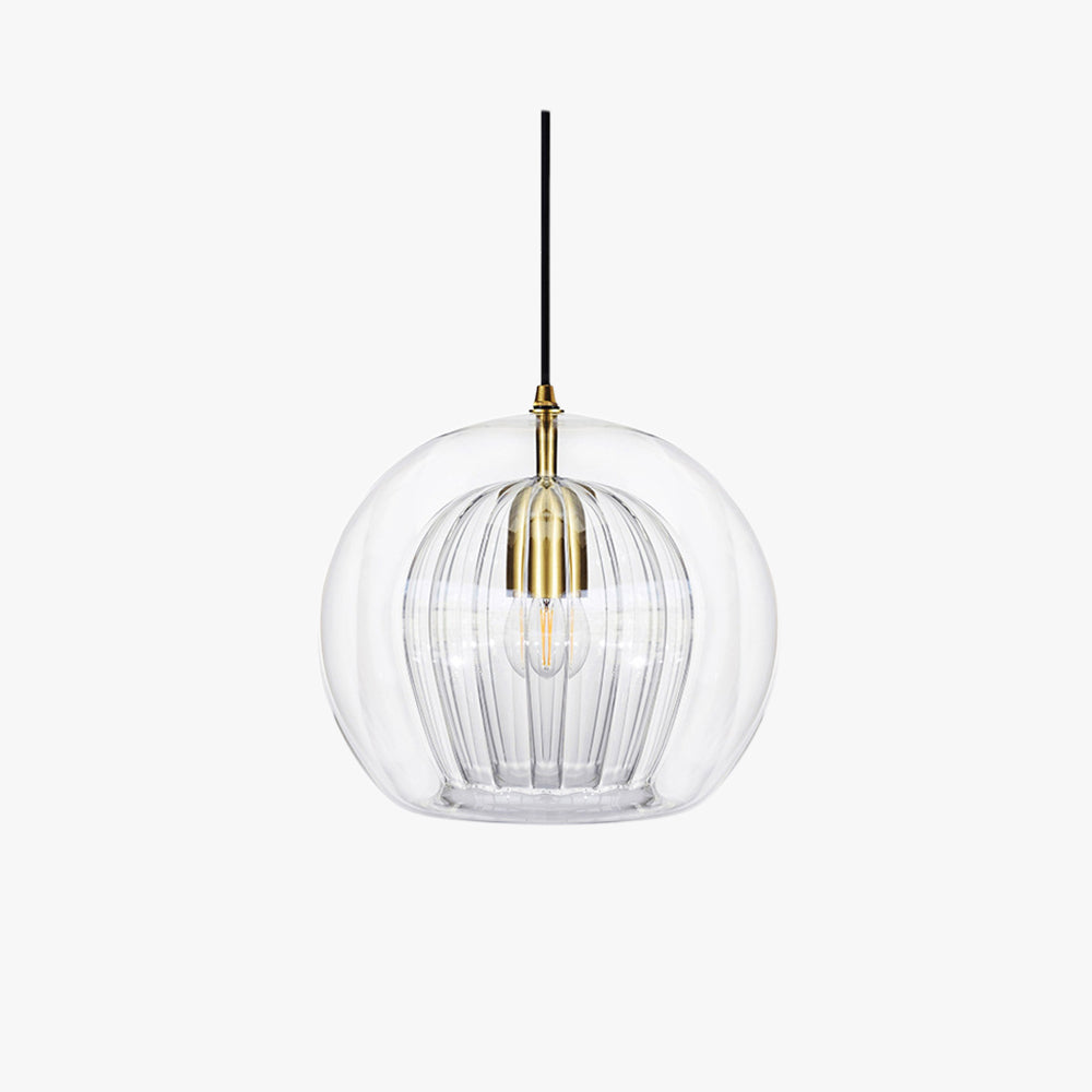 Hängelampe Glas Rund Transparent Amber G4 LED Modern 1-flammig | Restfield