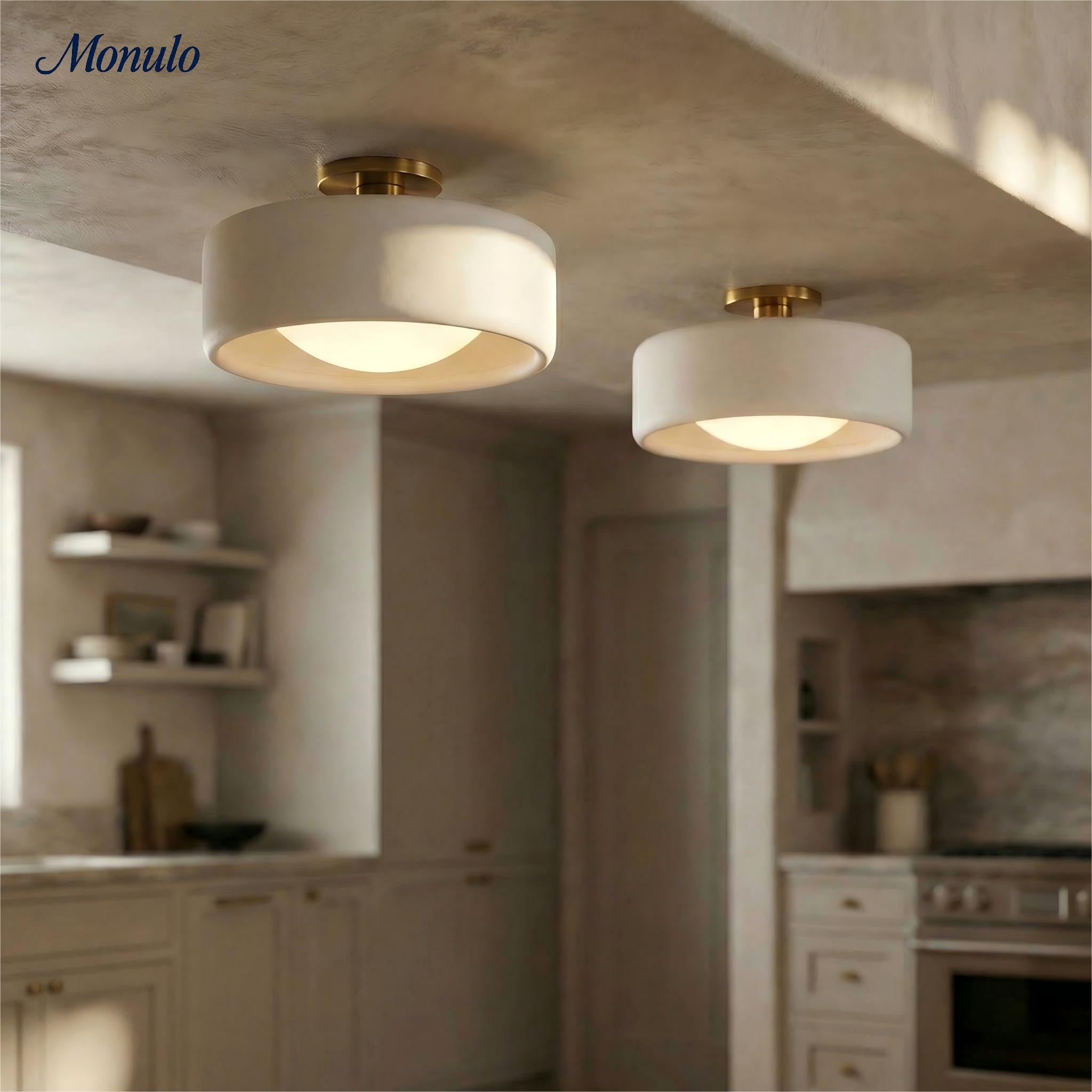 Porselein Plafondlamp Rond Modern – Zachte Sfeerverlichting voor Gang Kantoor Keuken | Sansoti