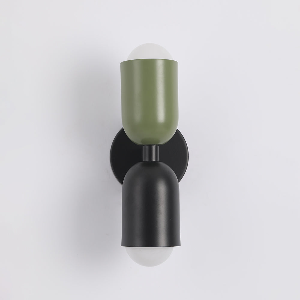 Moderne Metall-Wandleuchte LED Duo mit farbenfrohem pulverbeschichtetem Design für Schlafzimmer und stimmungsvolles Wohnzimmer | Sansoti