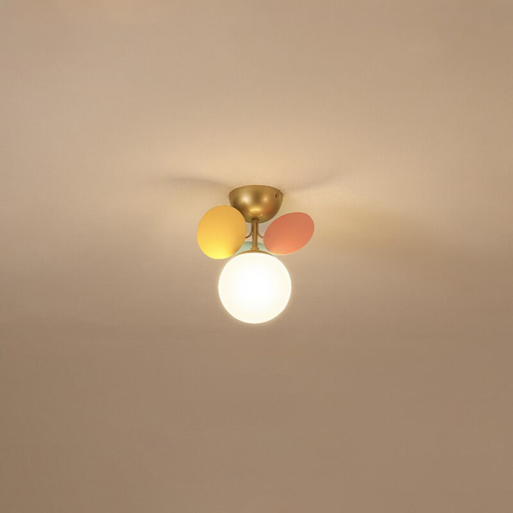Bloementaklamp Plafond Meerkleurig Glas Metaal 4-15 Lichtpunten Natuurgeïnspireerd Design Woonkamer Eetkamer | Sansoti