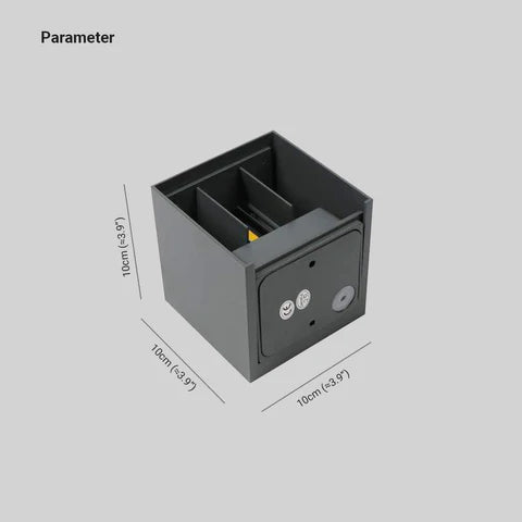 Square Outdoor Wall Light LED Adjustable Black White Gray Waterproof IP65 Metal Acrylic Garden Lighting | Sansoti