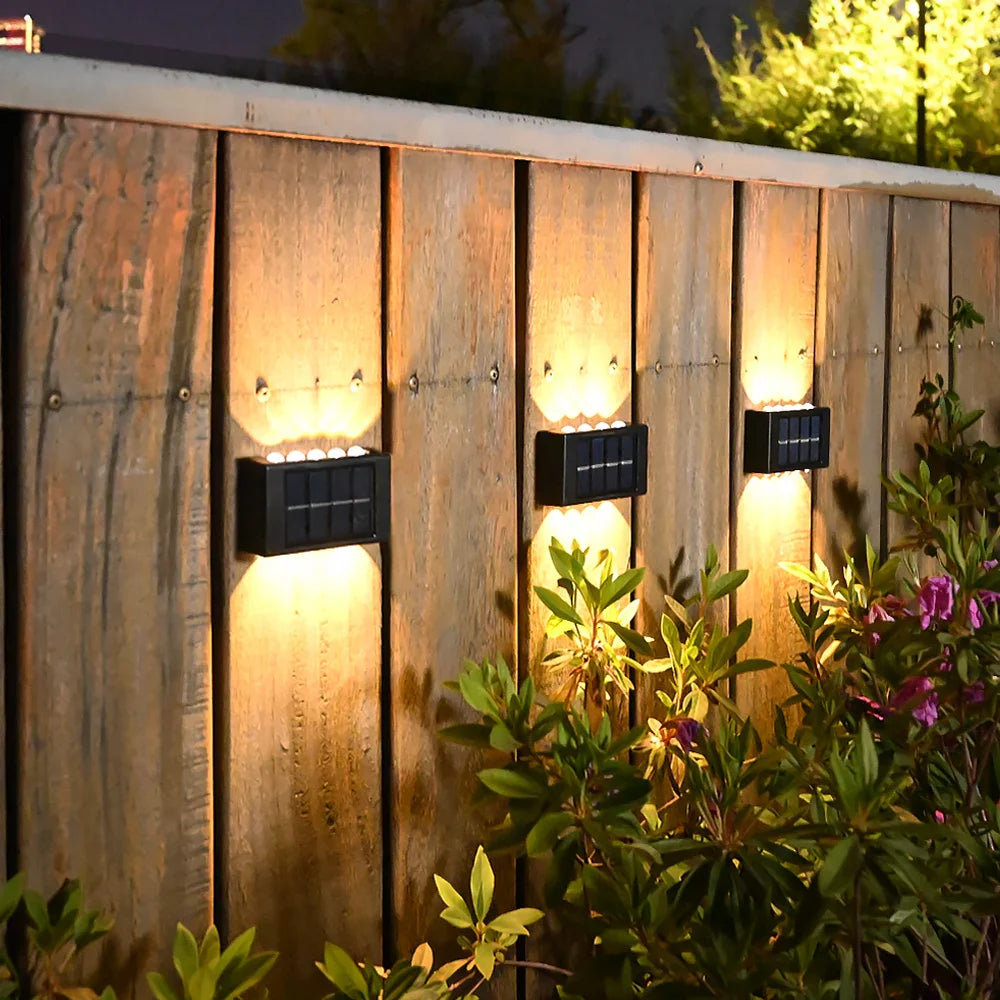 LED Solar Wandlampen Buiten Set 4 Stuks Weerbestendig met Bewegingssensor Tuinverlichting Buitenverlichting | Sansoti