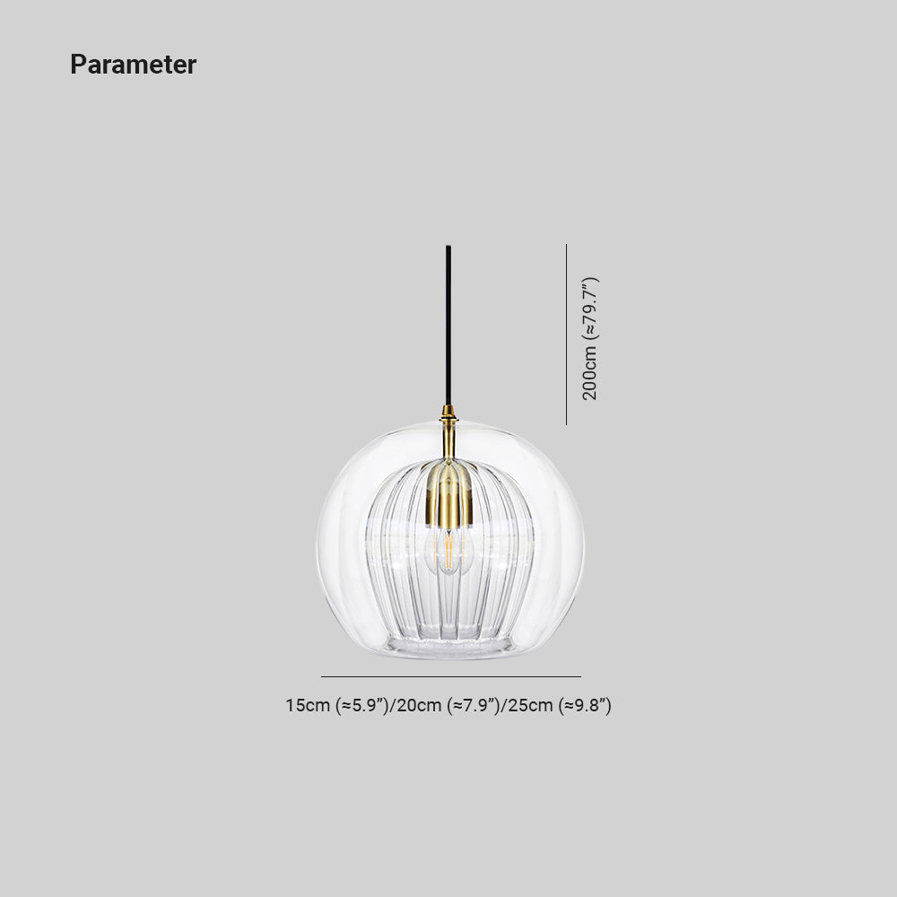 Hängelampe Glas Rund Transparent Amber G4 LED Modern 1-flammig | Restfield