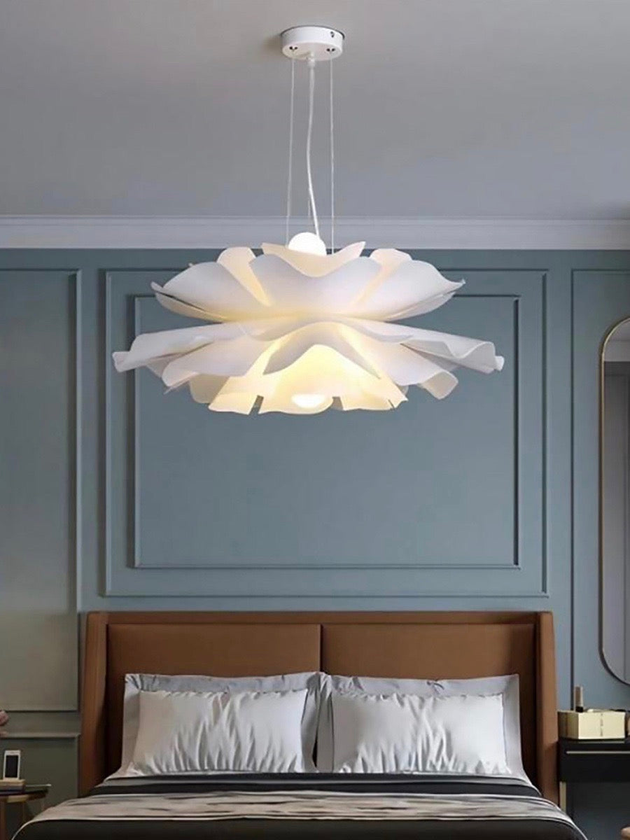 Handgemaakte Acryl Hanglamp Lotus Bloem Wit Scandinavisch Design | Sansoti