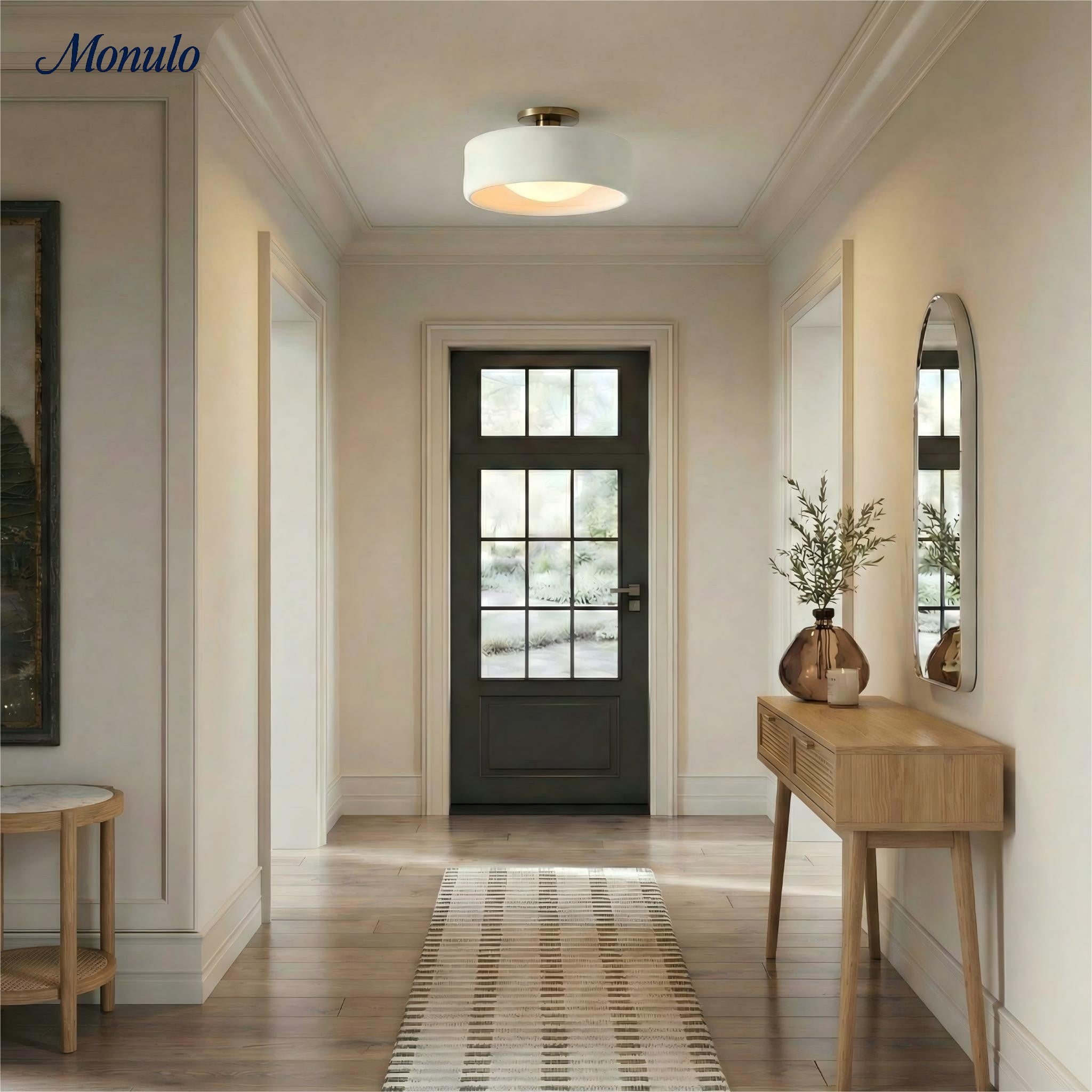 Porseleinen Plafondlamp met Strakke Montage – Moderne Lage Profiellamp Keramiek Opbouwverlichting | Sansoti