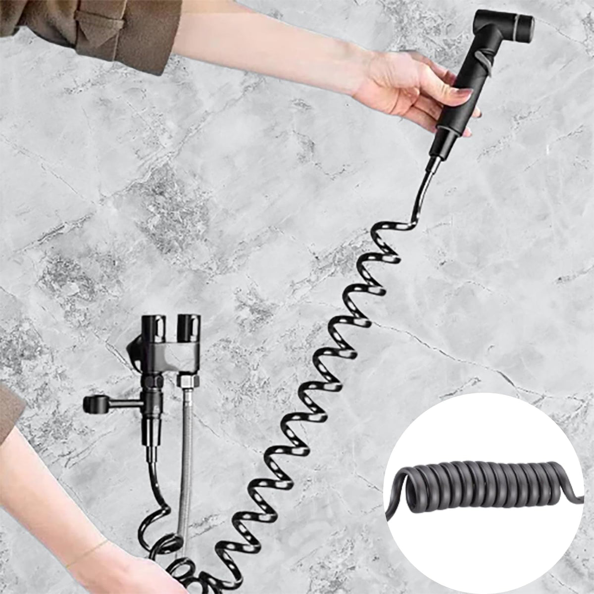 Toilettendusche mit Druckregler und rutschfestem Griff Edelstahl-Handbrause-Bidet-Spray für optimale Toilettenhygiene | Sansoti