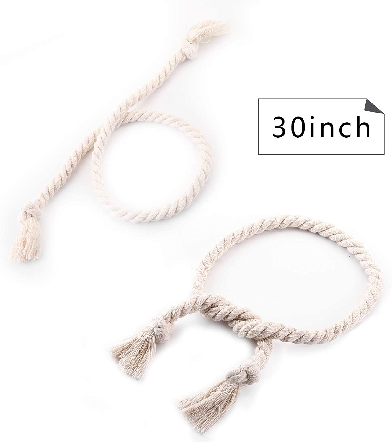 Macramé Gordijnhouders met Houten Stok – Handgeweven Katoenen Tie Backs voor Natuurlijke Boho Stijl | Sansoti