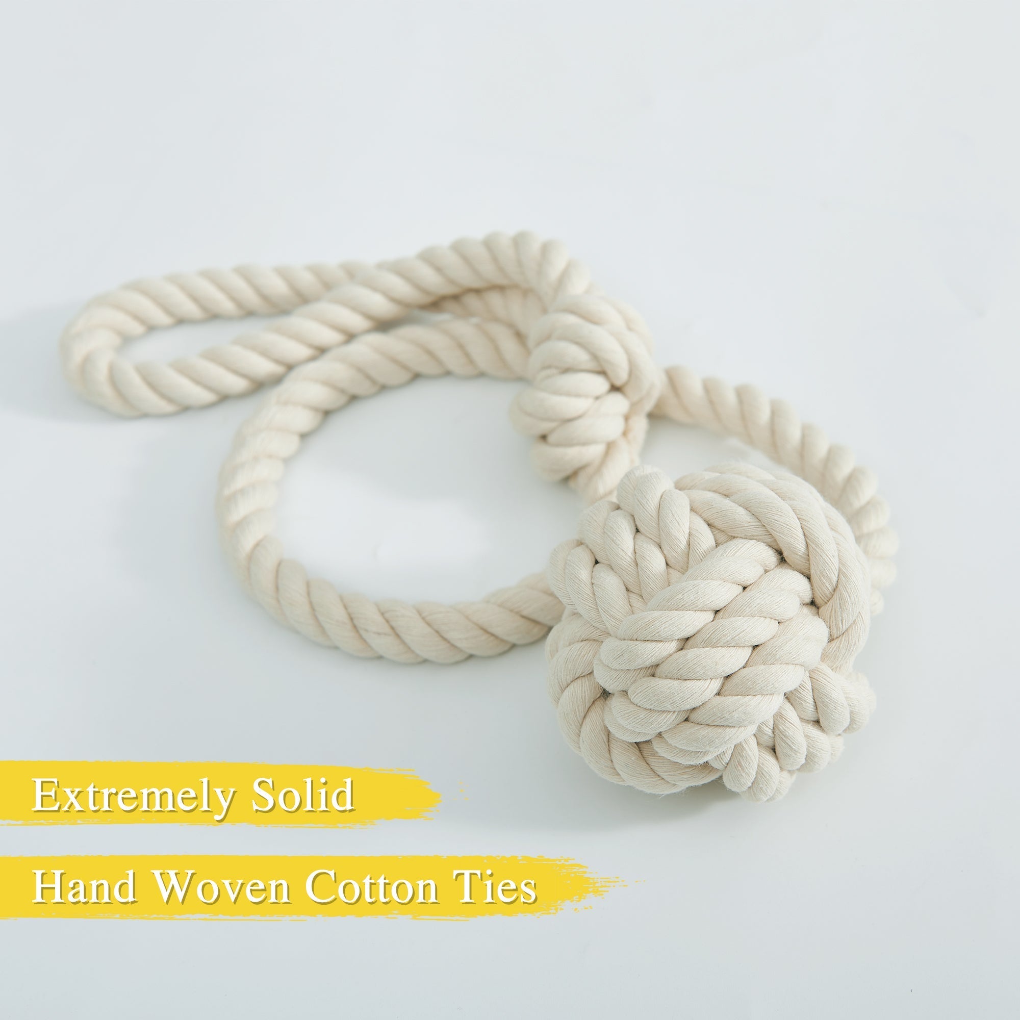 Macramé Gordijnhouders met Houten Stok – Handgeweven Katoenen Tie Backs voor Natuurlijke Boho Stijl | Sansoti