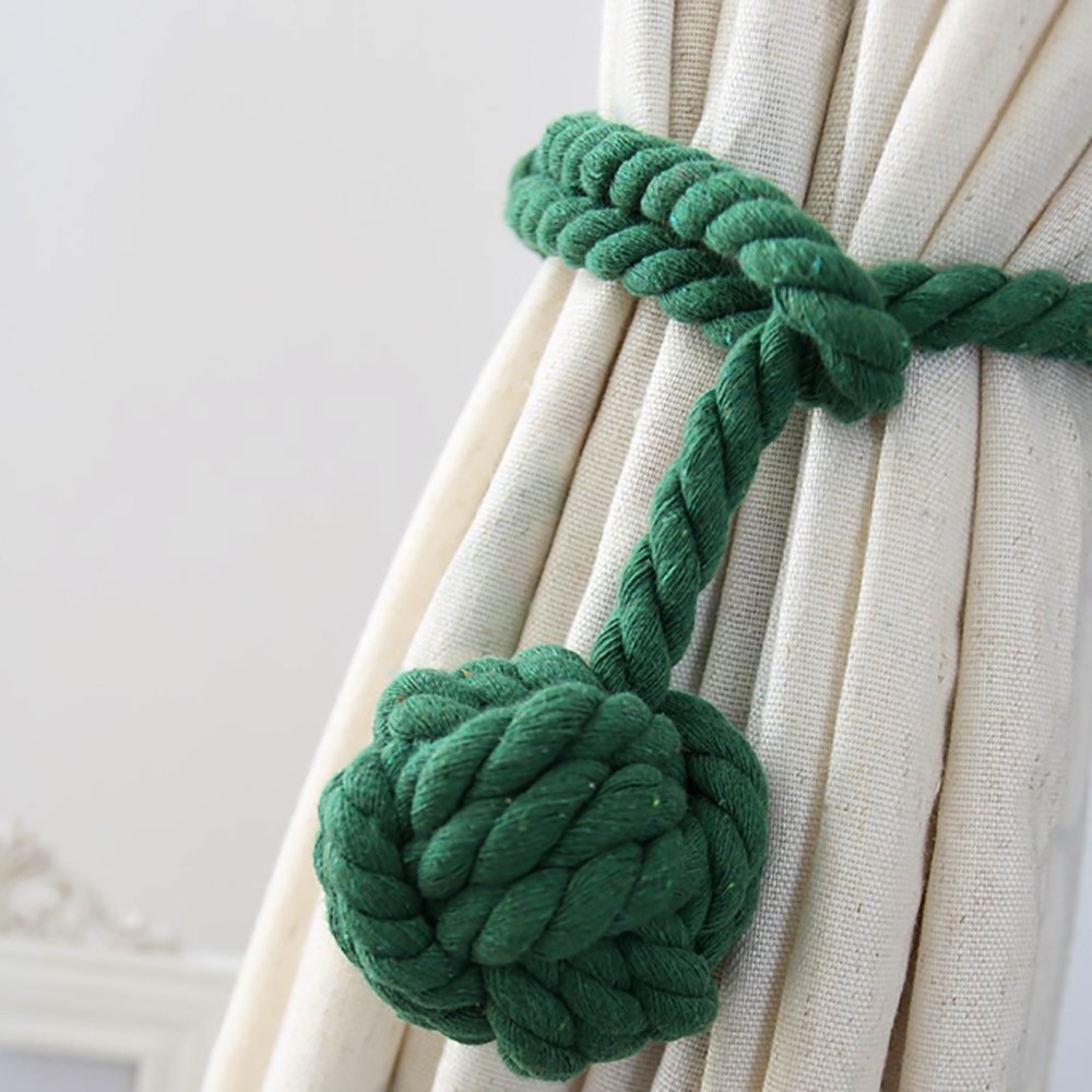Macramé Gordijnhouders met Houten Stok – Handgeweven Katoenen Tie Backs voor Natuurlijke Boho Stijl | Sansoti