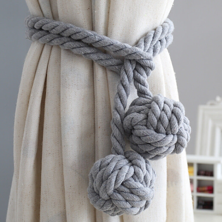 Macramé Gordijnhouders met Houten Stok – Handgeweven Katoenen Tie Backs voor Natuurlijke Boho Stijl | Sansoti