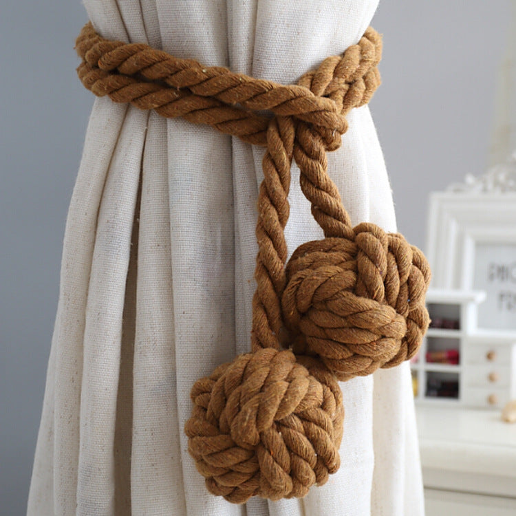 Macramé Gordijnhouders met Houten Stok – Handgeweven Katoenen Tie Backs voor Natuurlijke Boho Stijl | Sansoti