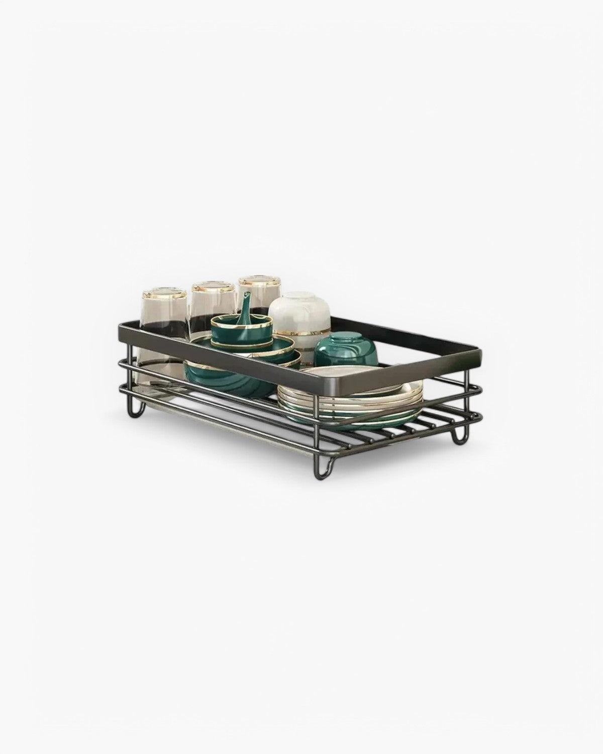 Égouttoir moderne en acier carbone avec évacuation pivotante à 360° – séchoir de cuisine de luxe à plusieurs niveaux | Restfield