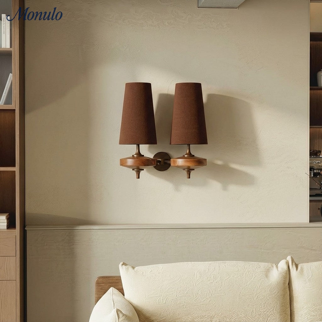 Retro Wandlamp met Stoffen Kap – Vintage Verlichting voor Slaapkamer | Sansoti