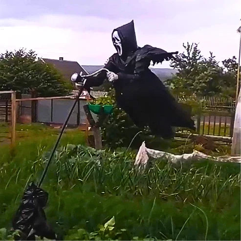 Schwebendes Gespenst, 200 cm, mit Stützstange für Garten und Eingangsbereich, Halloween-Außendekoration und Partydekoration | Sansoti