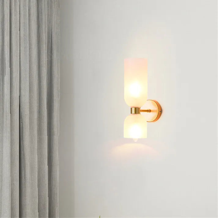 Wandleuchte Doppelglas Eisen Moderne Wandbeleuchtung Flur Schlafzimmer Wohnzimmer E12 | Restfield