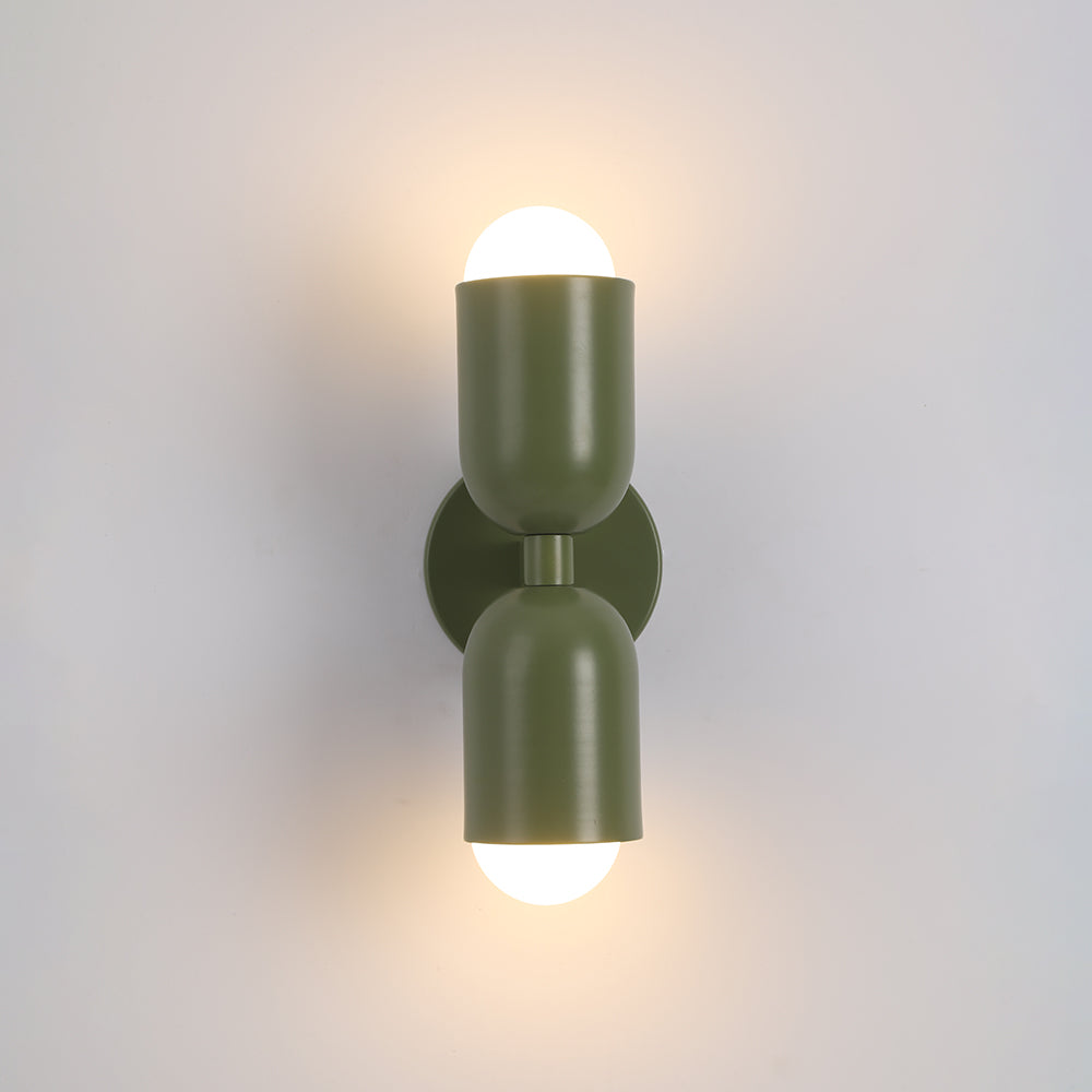 Moderne Metall-Wandleuchte LED Duo mit farbenfrohem pulverbeschichtetem Design für Schlafzimmer und stimmungsvolles Wohnzimmer | Sansoti