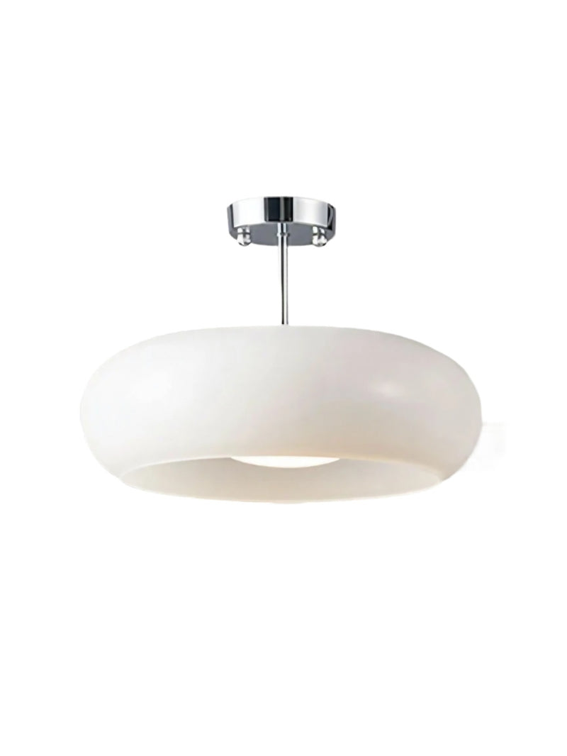 Plafondlamp Glazen Schijf Bauhaus Design Messing of Chroom Oranjegeel of Wit Glas Retro Stijlvolle Verlichting | Sansoti