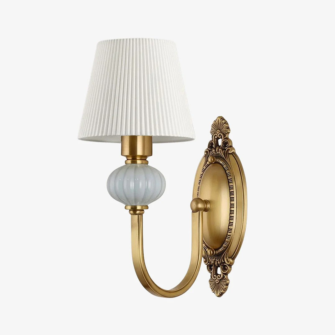 Keramische wandlamp met stoffen kap - 1 of 2 lichtpunten - E27 - diverse kleuren & stijlen | Sansoti