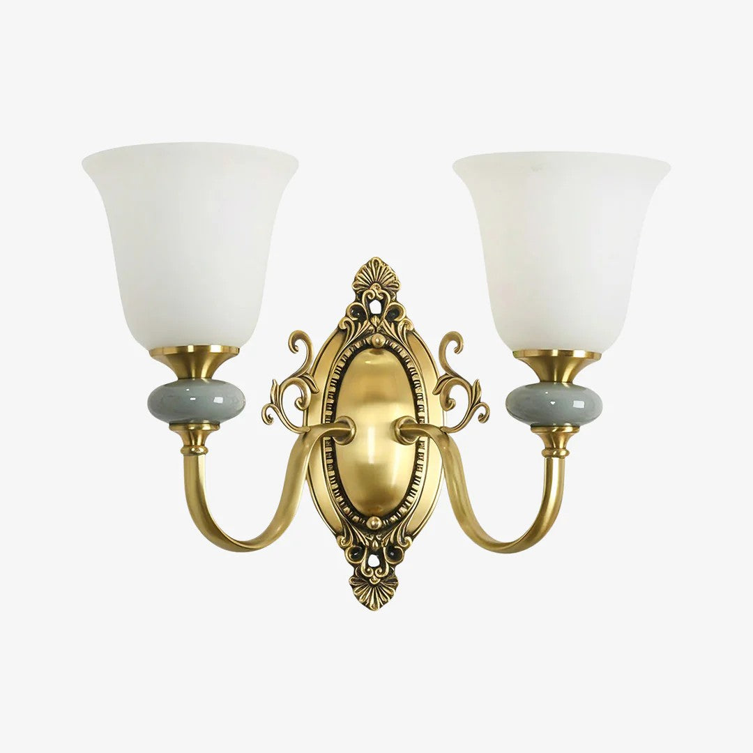 Keramische wandlamp met stoffen kap - 1 of 2 lichtpunten - E27 - diverse kleuren & stijlen | Sansoti