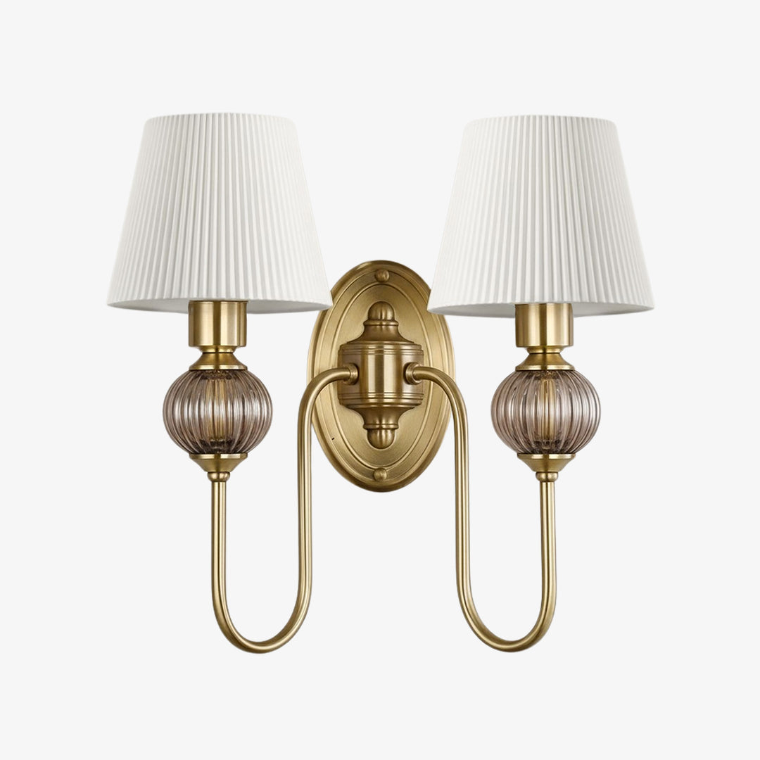 Keramische wandlamp met stoffen kap - 1 of 2 lichtpunten - E27 - diverse kleuren & stijlen | Sansoti