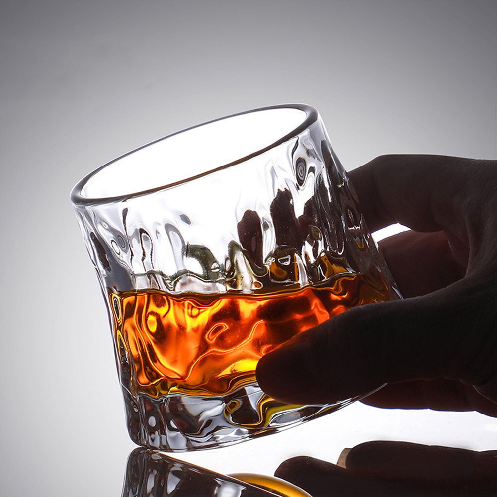 Japans Whiskyglas Met Draaibare Bodem 250ml Hittebestendig Glas Handgemaakt Drinkglas Voor Whisky Cocktails Sake Premium Servies In Houten Geschenkdoos Uniek Cadeau Voor Whiskyliefhebbers | Sansoti